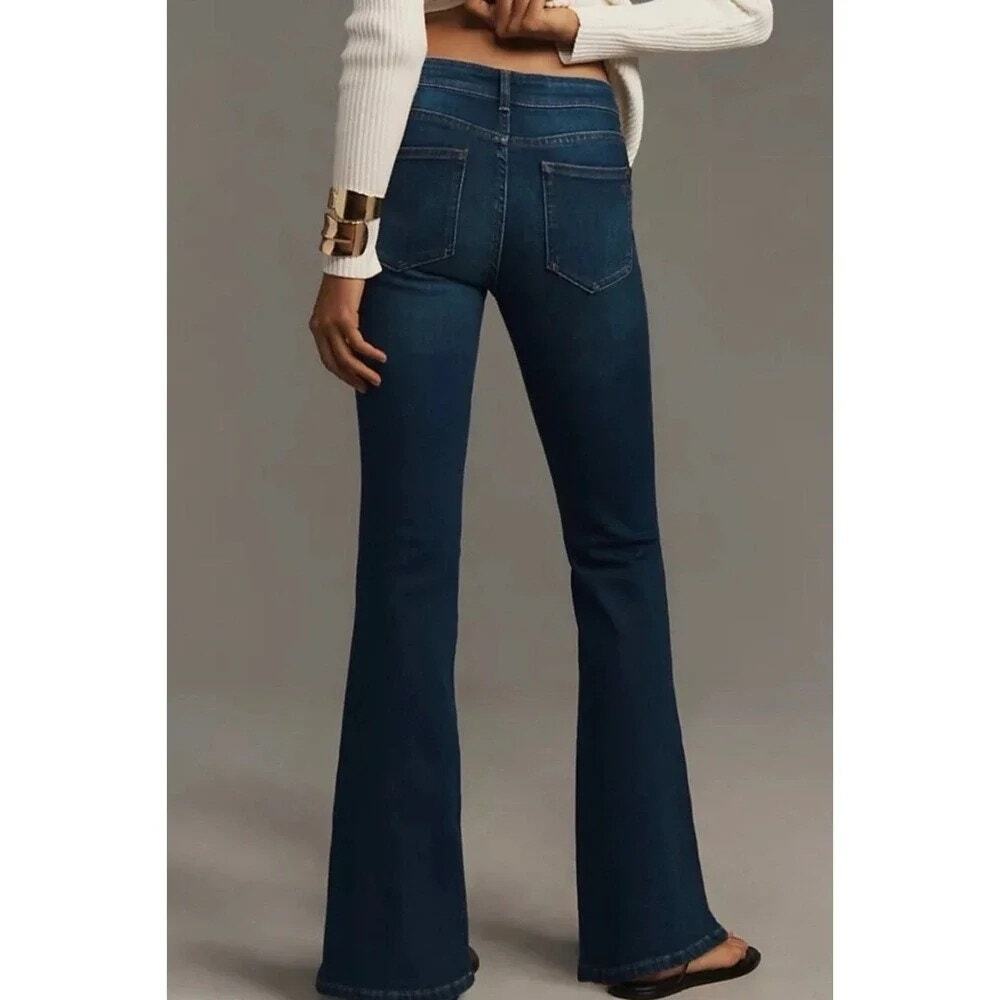 Pilcro Anthropologie Icon Low Rise Chop Pocket Flare Jeans Indigo NWT 25